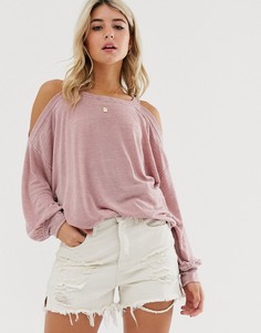 Свободная футболка с длинными рукавами Free People - Розовый