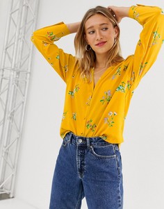 Блузка с цветочным принтом и запахом Monki - Мульти