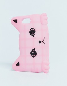 Чехол для телефона с изображением кошки Monki - Розовый