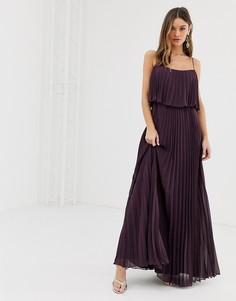 Плиссированное платье макси с укороченным топом ASOS DESIGN - Темно-синий