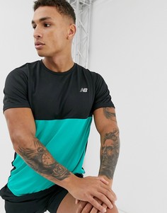 Черная футболка колор блок New Balance running accelerate