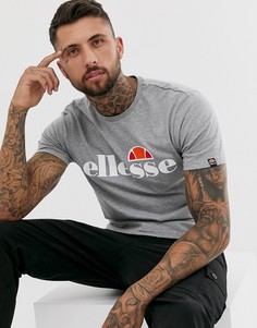 Серая футболка с большим логотипом ellesse Prado