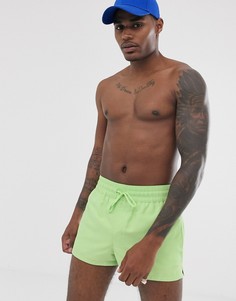Короткие шорты для плавания лаймового цвета ASOS DESIGN - Зеленый
