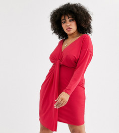 Платье мини с перекрутом ASOS DESIGN Curve - Красный