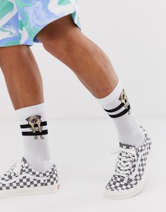 Спортивные носки с принтом собаки ASOS DESIGN - Белый