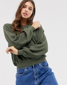 Свободный топ с длинными рукавами Hollister - Зеленый