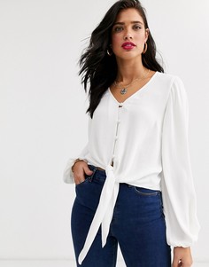 Топ с длинными рукавами и пуговицами ASOS DESIGN - Бесцветный