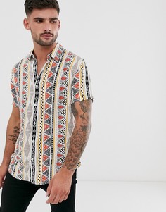 Рубашка с ацтекским принтом New Look - Желтый