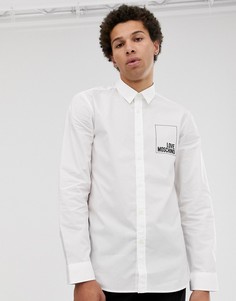 Рубашка с длинными рукавами и логотипом Love Moschino - Белый