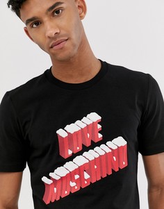 Черная футболка с надписью Love Moschino - Черный