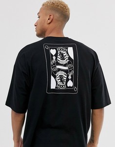 Oversize-футболка с большим принтом ASOS DESIGN - Черный