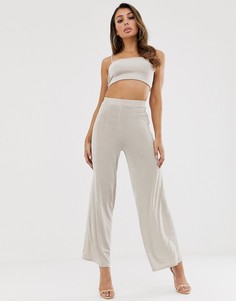 Широкие брюки из комплекта ASOS DESIGN - Бежевый