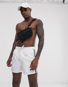 Короткие шорты для плавания со вставками по бокам ASOS DESIGN - Белый