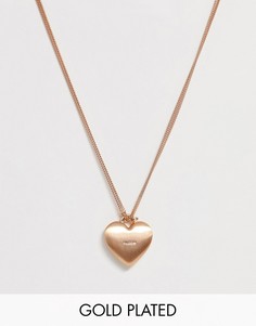 Ожерелье с покрытием из розового золота и подвеской в виде сердца Pilgrim - Золотой