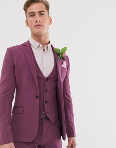 Супероблегающий пиджак баклажанового цвета ASOS DESIGN Wedding