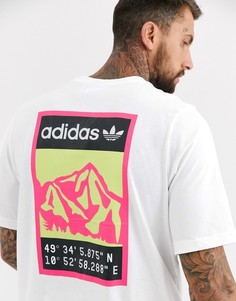 Белая футболка с принтом на спине adidas Originals adiplore - Белый