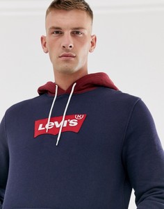 Свитшот с контрастным капюшоном и логотипом Levis modern - Темно-синий Levis®