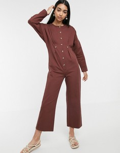 Свободный джинсовый комбинезон ASOS DESIGN - Коричневый