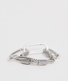 Серебристый браслет с застежкой-карабином и крупными звеньями ASOS DESIGN - Серебряный