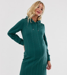 Трикотажное платье с капюшоном Mamalicious - Зеленый Mama.Licious