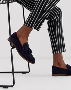 Темно-синие лоферы с кисточками Moss London - Темно-синий