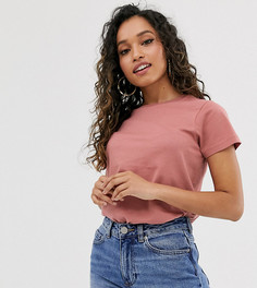 Розовая футболка из органического хлопка с круглым вырезом ASOS DESIGN Petite ultimate