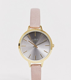 Часы с ремешком из искусственной кожи розового цвета Limit - Серый