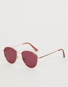 Круглые солнцезащитные очки в золотисто-розовой оправе Dusk To Dawn Nouveau