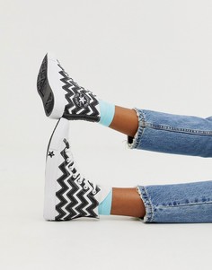 Кожаные высокие кеды с черно-белым зигзагообразным рисунком Converse Chuck Taylor All Star