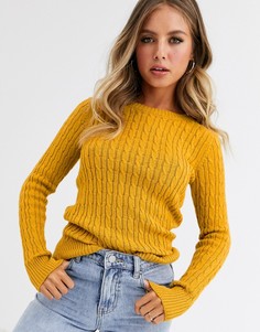 Джемпер вязки в косичку Superdry Croyde - Желтый