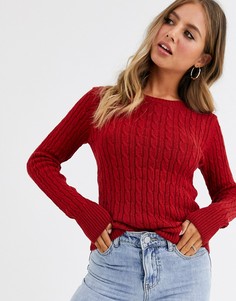 Джемпер вязки в косичку Superdry Croyde - Красный