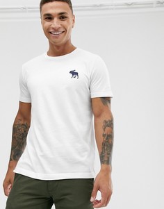 Белая футболка с круглым вырезом и логотипом Abercrombie & Fitch - Белый