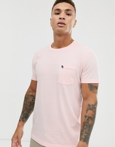 Розовая футболка с круглым вырезом и логотипом Abercrombie & Fitch - Розовый