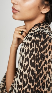 GANNI Pleated Georgette Top