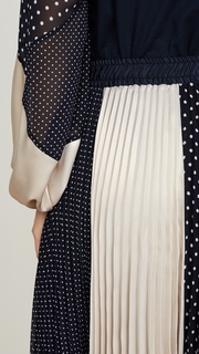 Clu Polka Dot and Gold Pleated Skirt