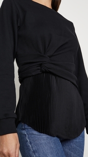 3.1 Phillip Lim Long Sleeve Twist Pullover with Pleating