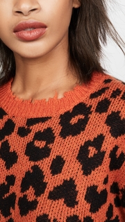 R13 Orange Leopard Cashmere Sweater