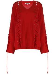 McQ Alexander McQueen джемпер оверсайз с V-образным вырезом