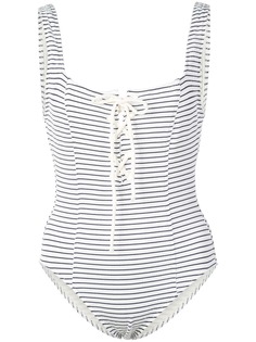 Solid & Striped striped lace-up swimsuit