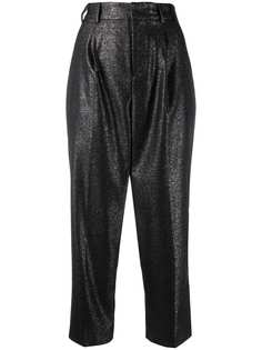 Pt01 укороченные брюки с эффектом металлик