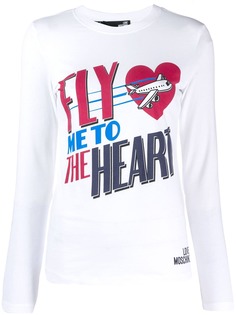 Love Moschino топ Fly Me To The Heart из джерси