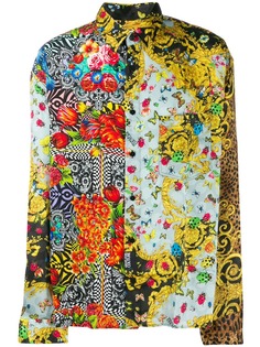 Versace Jeans Couture floral patch-work shirt