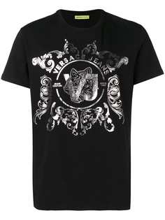 Versace Jeans футболка с логотипом и эффектом металлик