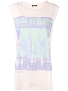 Balmain graphic print oversized top