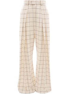 JW Anderson брюки широкого кроя в клетку с завышенной талией