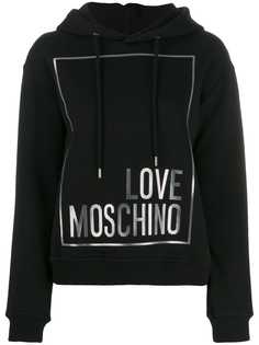 Love Moschino logo print hoodie