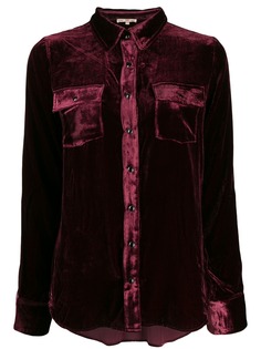 Gold Hawk crushed velvet shirt