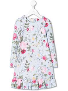Monnalisa платье-трапеция с цветочным принтом