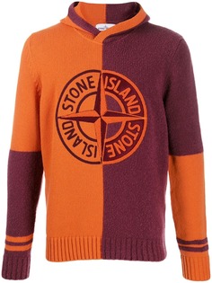 Stone Island embroidered logo hoodie