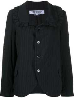 Comme Des Garçons Comme Des Garçons ruffle trim stripe blazer